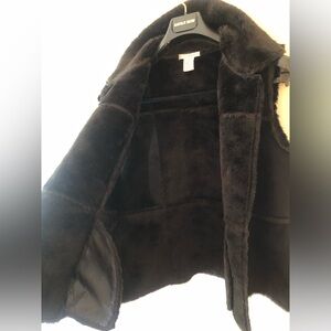 LH Sport Black Faux-Shearling Vest with Toggle Closures